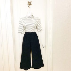 J. Crew 365 Wide-leg crop pleated pants